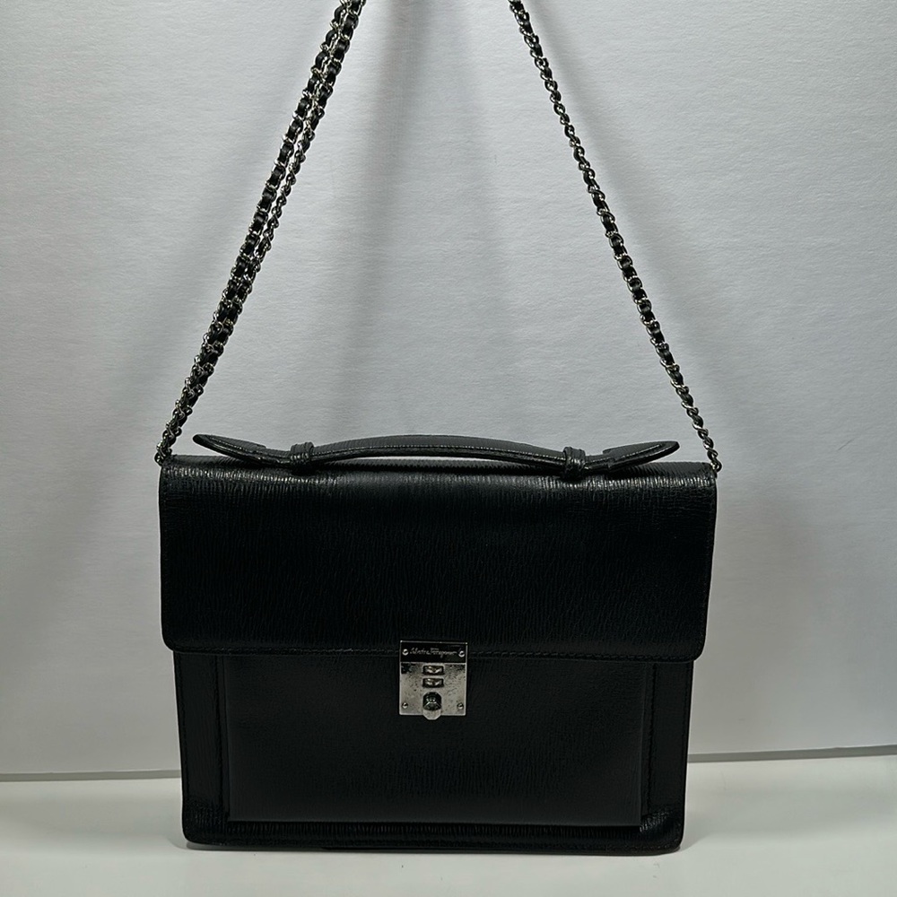 Authenticated Vintage Salvatore Ferragamo Satchel - Black - Picture 3 of 15